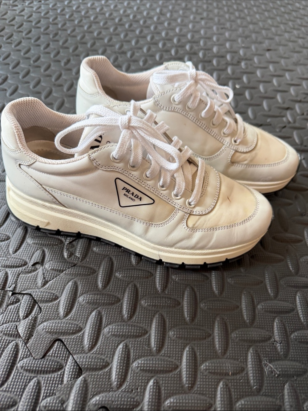 Prada white sneakers authentic 37.5